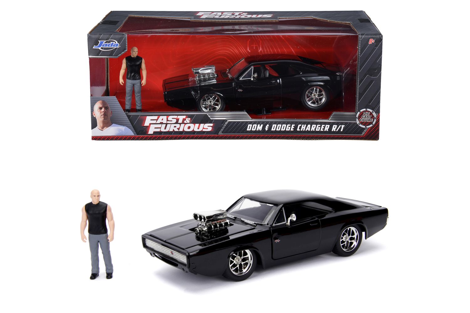 Rýchlo a zběsilo auto 1970 Dodge Charger 1:24 + figúrka Dominic Toretto
